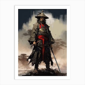 Samurai Katchu Shi Illustration 2 Art Print