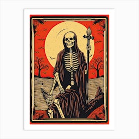 Death Tarot Card, Vintage 3 Art Print