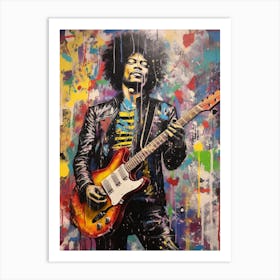 Jimi Hendrix Abstract Portrait 8 Art Print