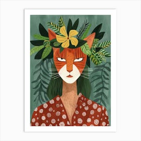 Fox In A Flower Crown Art Print