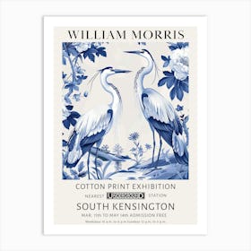 William Morris Heron Stalk Blue White Art Print