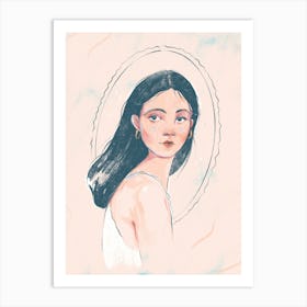 Boho Girl Portrait Art Print