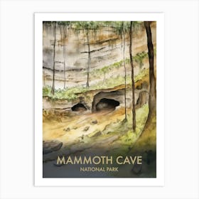 Mammoth Cave National Park Watercolour Vintage Travel Poster 4 Art Print