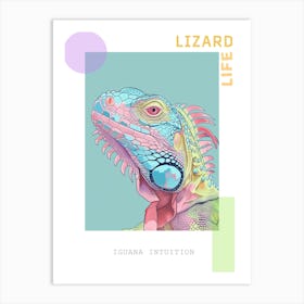 Blue Iguana Modern Illustration 3 Poster Art Print