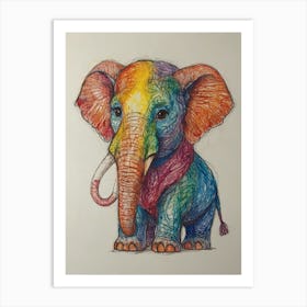 Rainbow Elephant Art Print