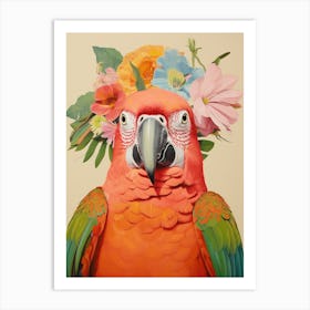 Bird With A Flower Crown Parrot 2 Art Print