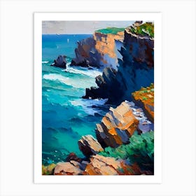 Coastal Cliffs And Rocky Shores Waterscape Impressionism 1 Art Print