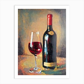 Malbec Oil Painting Cocktail Poster Art Print