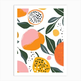 Passionfruit Close Up Illustration 2 Art Print