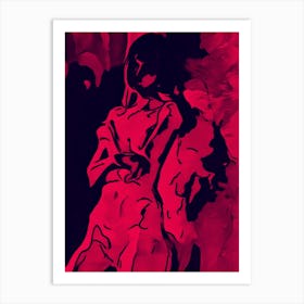 Nude Woman In Red Art Print