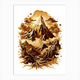 Mountains And Clouds Art Print