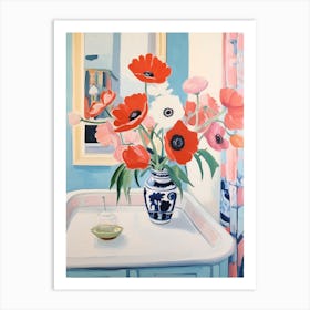 A Vase With Poppy, Flower Bouquet 3 Art Print