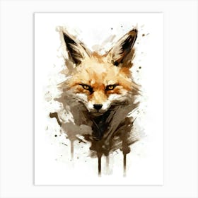 Aesthetic Abstract Watercolor Fox Art Print