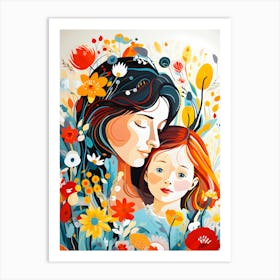 Moments Of Joy Illustration Of Motherhood Bliss Art Print