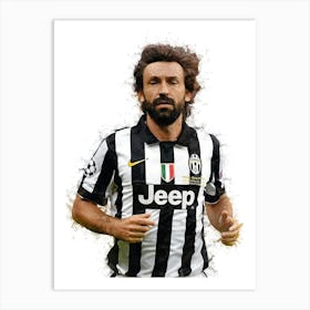 Andrea Pirlo Juventus Watercolor Art Print