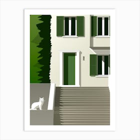 House With Green Shutters Art Print