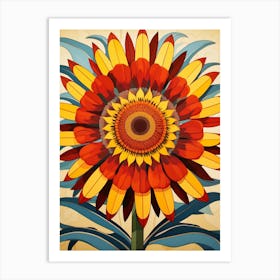 Flower Motif Painting Gaillardia Art Print