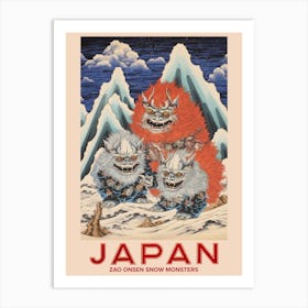 Zao Onsen Snow Monsters, Visit Japan Vintage Travel Art 4 Art Print
