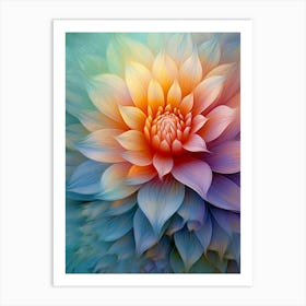 Dahlia Flower in pastel colors Art Print