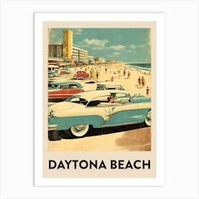 Daytona Beach Retro Travel Poster 1 Art Print