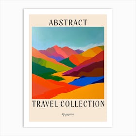 Abstract Travel Collection Poster Kyrgyzstan 2 Art Print