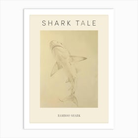 Bamboo Shark Vintage Illustration 4 Poster Art Print