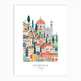 Florence Italy Gouache Travel Illustration Art Print