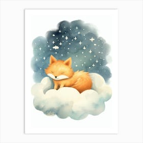 Baby Fox 1 Sleeping In The Clouds Art Print