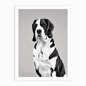 Grand Basset Griffon Vendeen B&W Pencil Dog Art Print