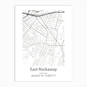 East Rockaway,United States Minimalist Map Art Print