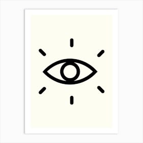 Eye Of God Monoline Hand Drawing Aesthetic Illustration Art Print