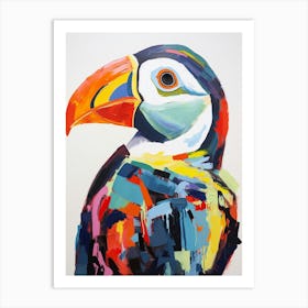 Colourful Bird Painting Puffin 3 Art Print