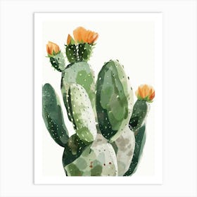 Opuntia Fragilis Minimalist Abstract Illustration 3 Art Print