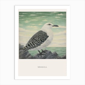 Ohara Koson Inspired Bird Painting Seagull 1 Poster Art Print