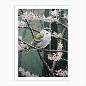 Ohara Koson Inspired Bird Painting Sparrow 4 Art Print