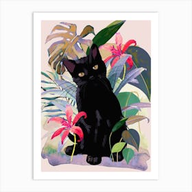 Tropical Cat Art Print