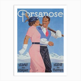 Switzerland Vintage Ski Poster 1 Art Print