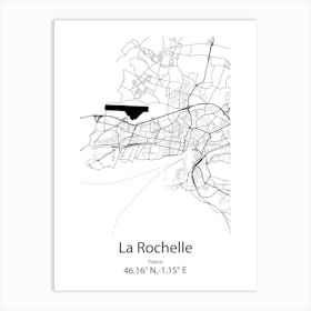 La Rochelle,France Minimalist Map Art Print