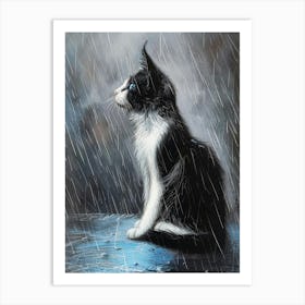 Cat In The Rain 3 Art Print