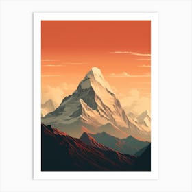 Mount Everest 1 Hiking Trail Landscape Art Print