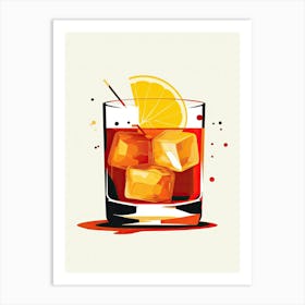 Mid Century Modern Old Fashioned Floral Infusion Cocktail 3 Art Print