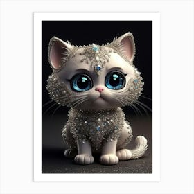 Cute Kitten With Blue Eyes Art Print