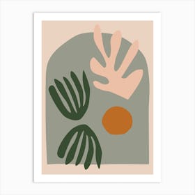 Abstract Cut Outs With Olive Arch Art Print
