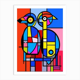 Parrots Abstract Pop Art 3 Art Print