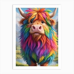 Rainbow Cow 1 Art Print