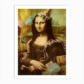 Happy Birthday Mona Lisa Art Print