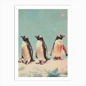 Kitsch Penguin Collage 1 Art Print