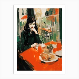 Girl At A Table 2 Art Print