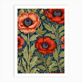 William Morris Poppies Art Print