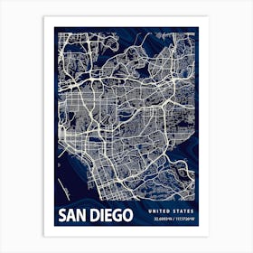 San Diego Crocus Marble Map Art Print